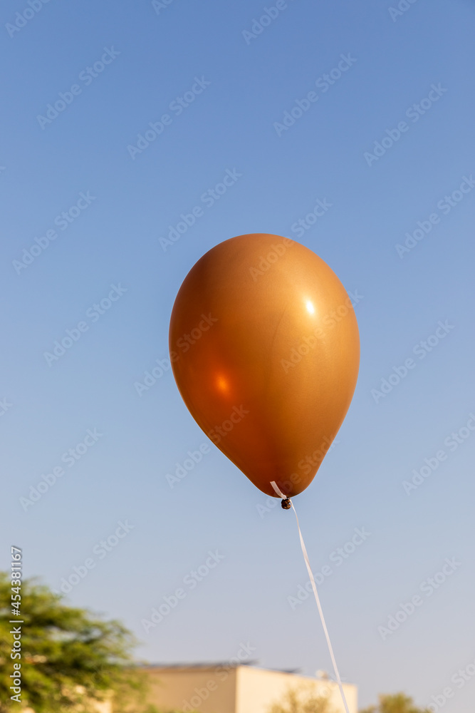Fototapeta premium Close-up view on brown shined balloon