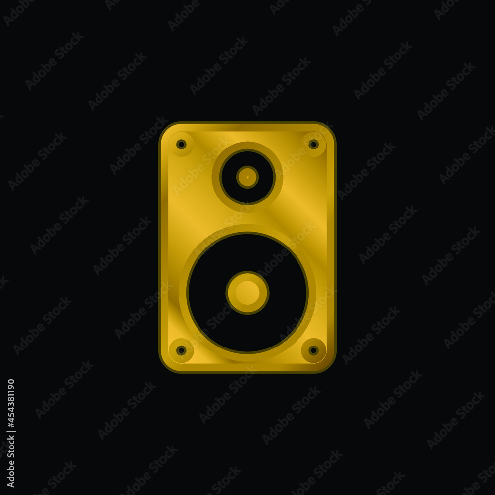 Big Speaker gold plated metalic icon or logo vector Big Speaker gold plated metalic icon or logo vector
