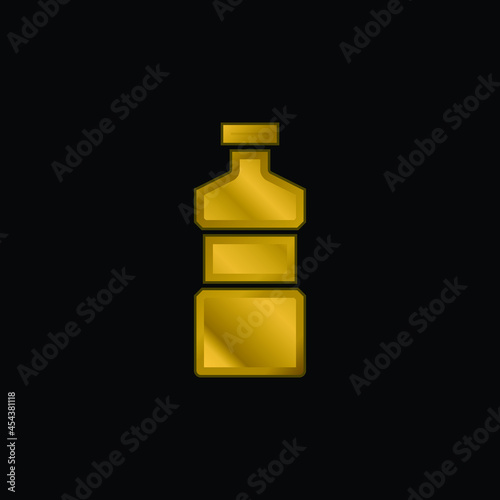 Bottle gold plated metalic icon or logo vector