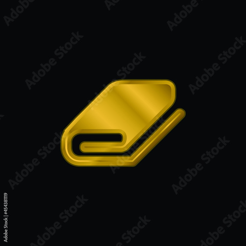 Book gold plated metalic icon or logo vector