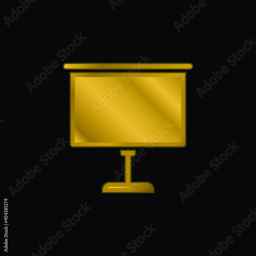 Blackboards gold plated metalic icon or logo vector
