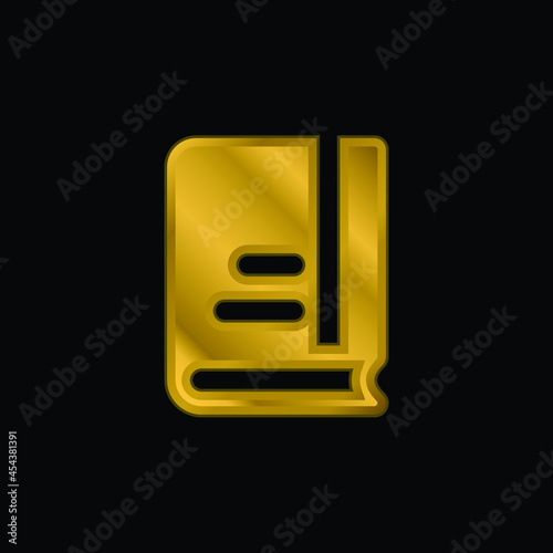 Book gold plated metalic icon or logo vector © LIGHTFIELD STUDIOS
