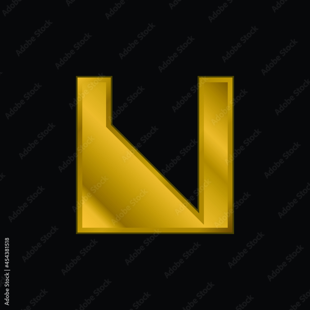 Abstract gold plated metalic icon or logo vector Abstract gold plated metalic icon or logo vector