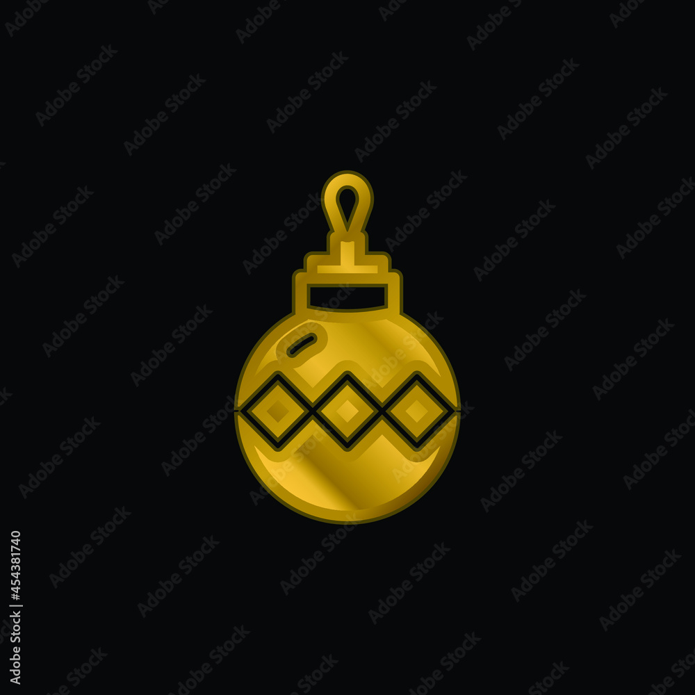 Fototapeta premium Bauble gold plated metalic icon or logo vector
