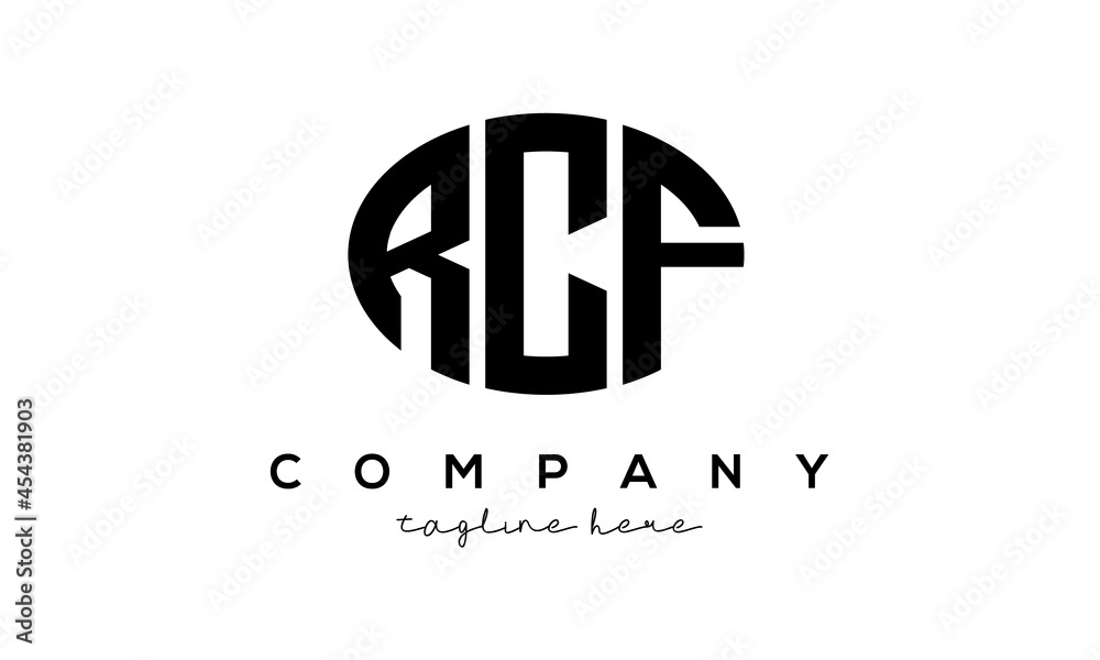 RCF three Letters creative circle logo design