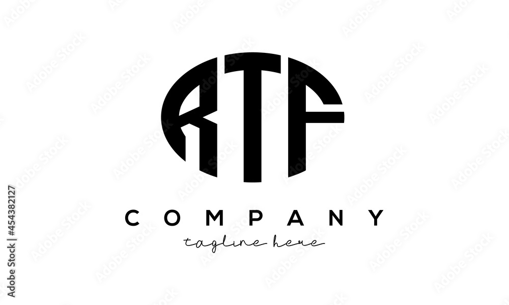 RTF three Letters creative circle logo design RTF three Letters creative circle logo design