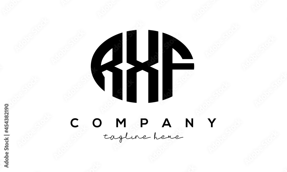 RXF three Letters creative circle logo design RXF three Letters creative circle logo design