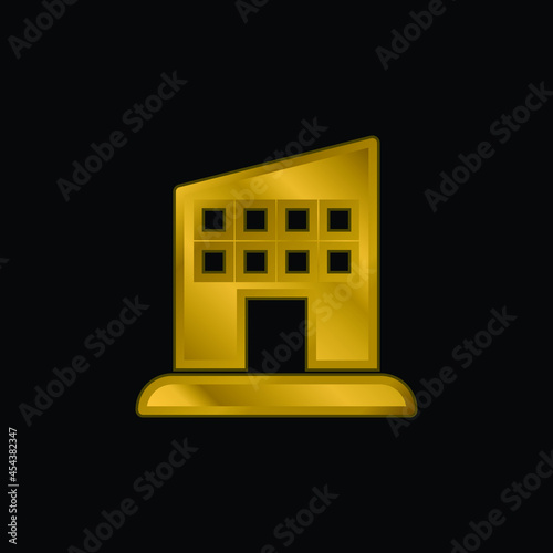 Appartment gold plated metalic icon or logo vector
