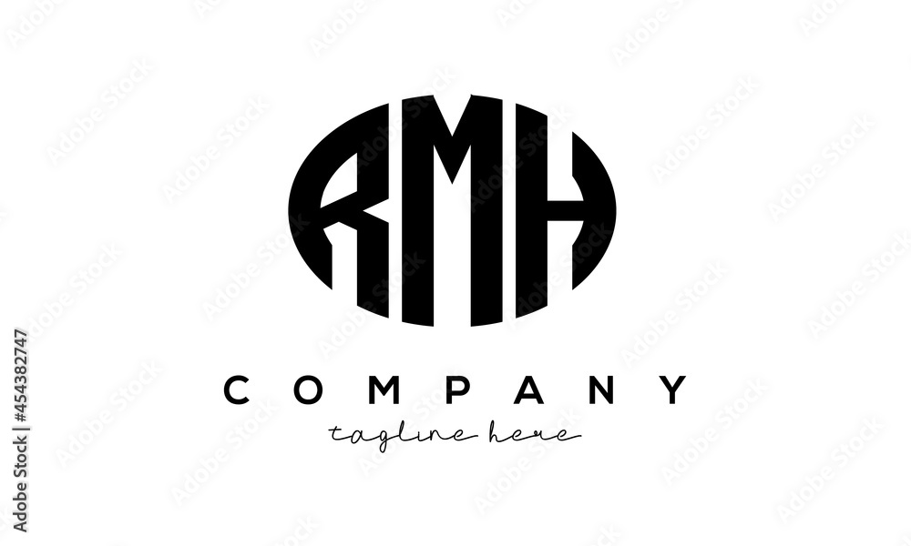RMH three Letters creative circle logo design