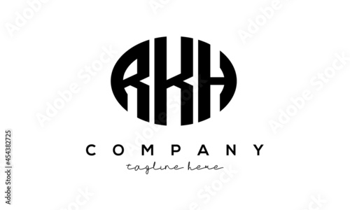 RKH three Letters creative circle logo design