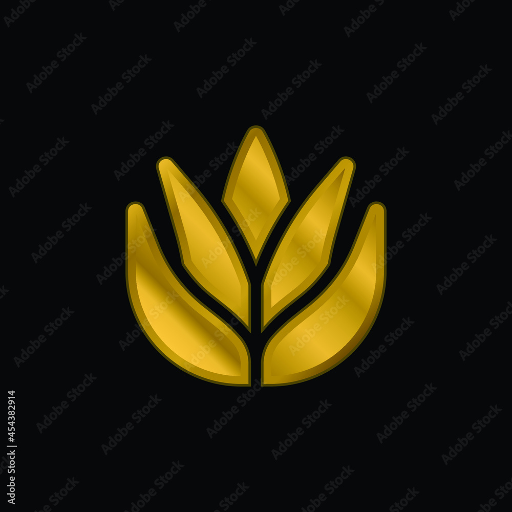 Aloe Vera gold plated metalic icon or logo vector Aloe Vera gold plated metalic icon or logo vector