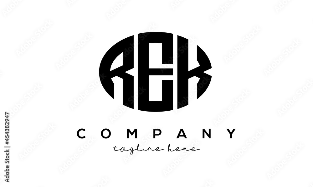 REK three Letters creative circle logo design REK three Letters creative circle logo design