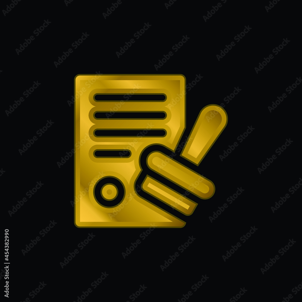 Approve gold plated metalic icon or logo vector Approve gold plated metalic icon or logo vector