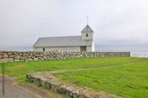 Saint Olav's Church  - a medieval church in the village of Kirkjubøur in Streymoy, Faroe Islands. photo