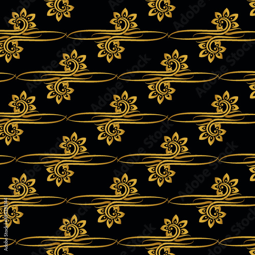 seamless background with golden ornament