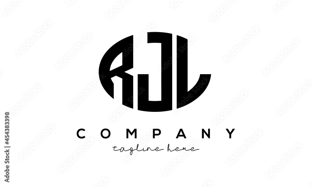 RJL three Letters creative circle logo design RJL three Letters creative circle logo design