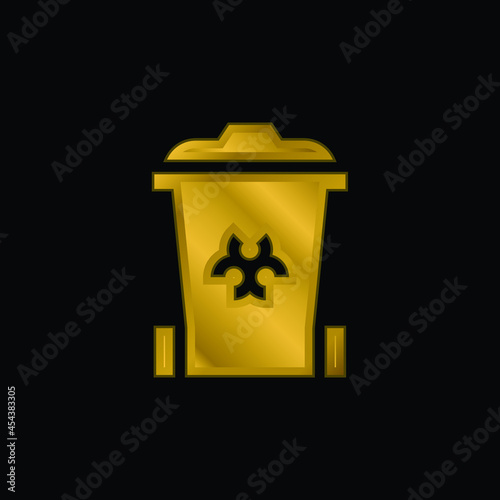 Biomedical Waste gold plated metalic icon or logo vector