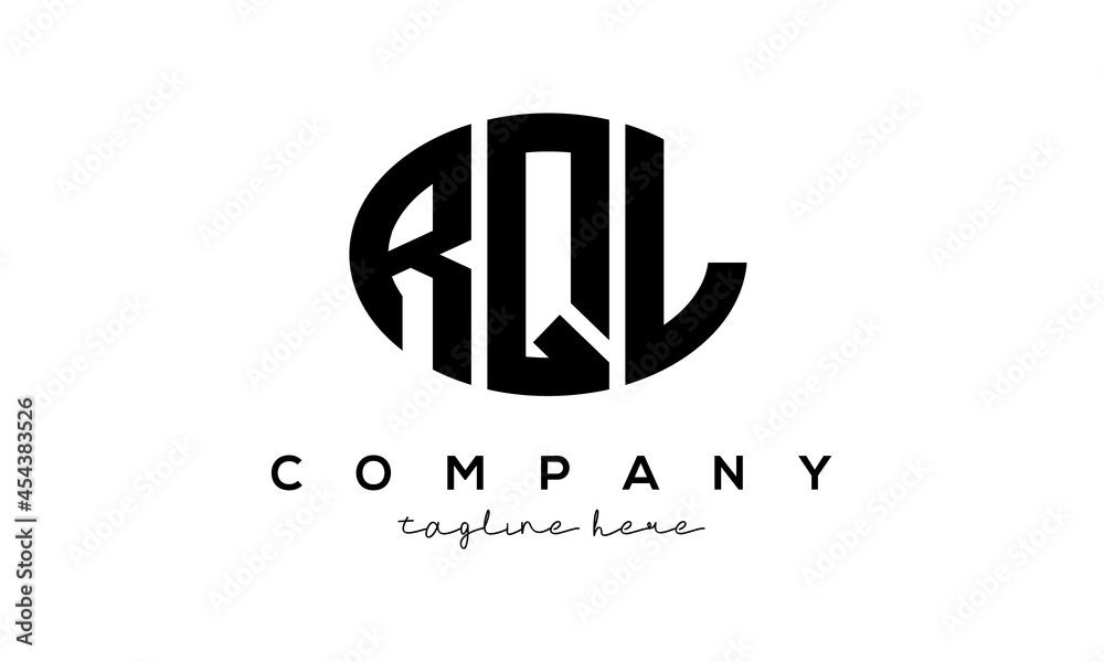 RQL three Letters creative circle logo design RQL three Letters creative circle logo design