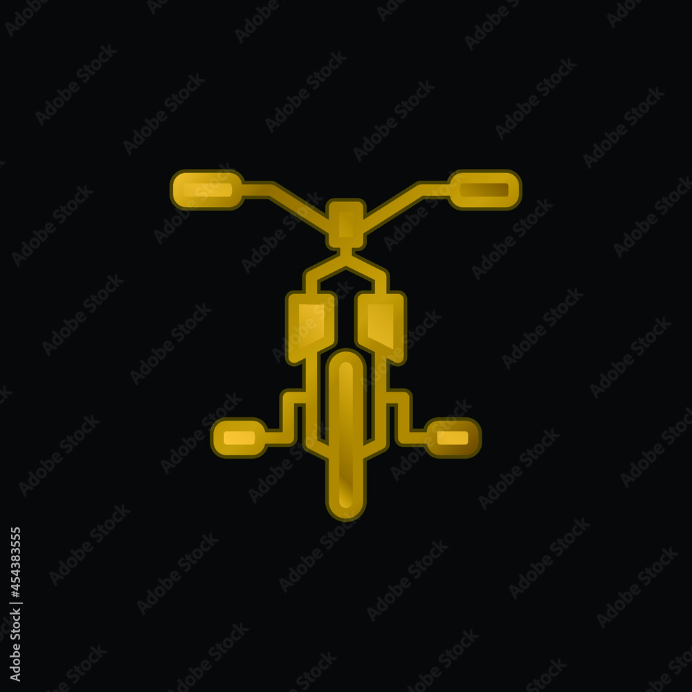 Bicycle gold plated metalic icon or logo vector Bicycle gold plated metalic icon or logo vector