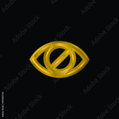 Blind Eye Sign gold plated metalic icon or logo vector