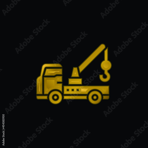 Breakdown gold plated metalic icon or logo vector