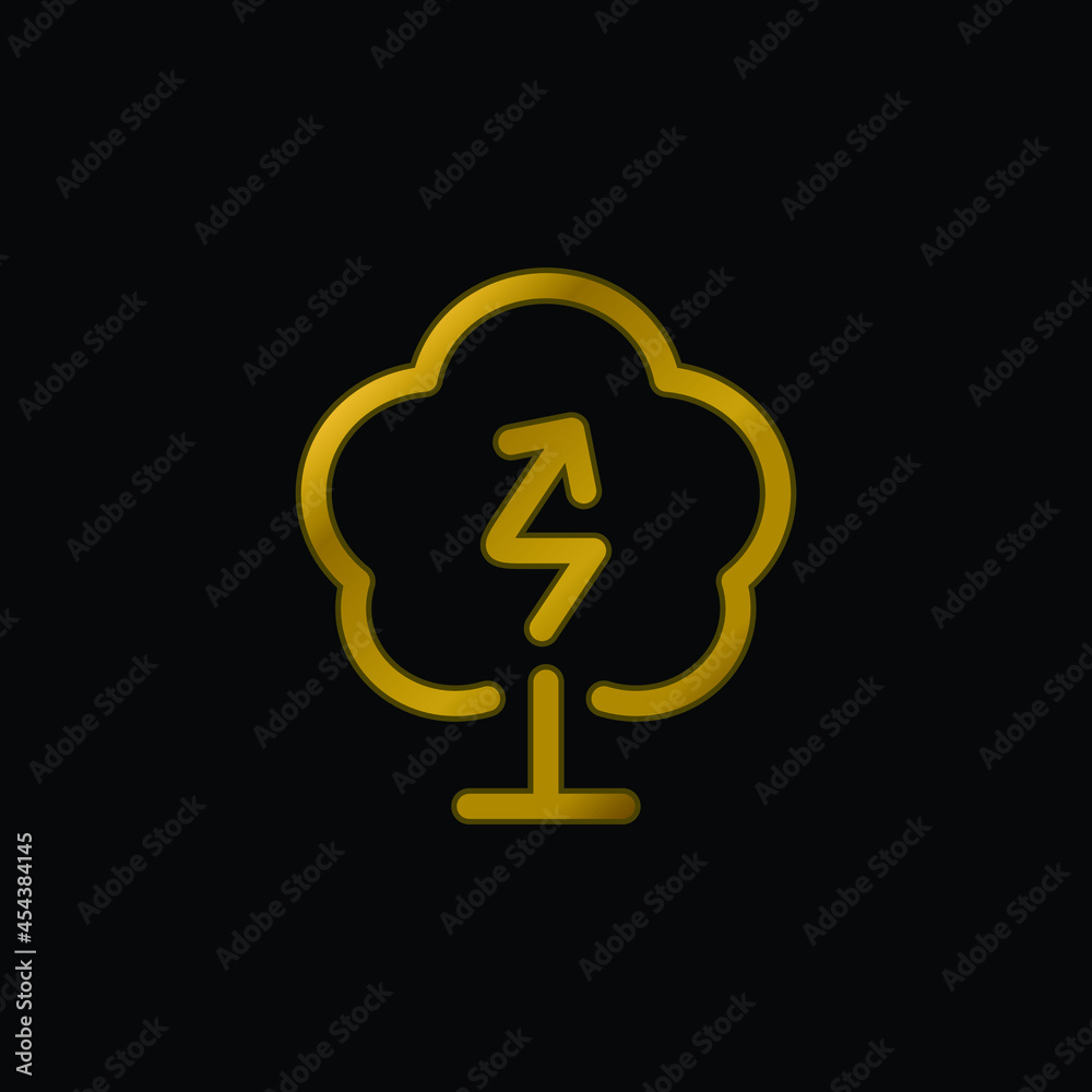 Bio Energy gold plated metalic icon or logo vector Bio Energy gold plated metalic icon or logo vector