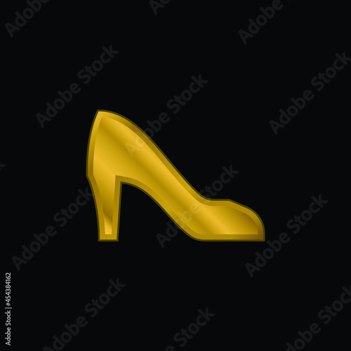 Bride gold plated metalic icon or logo vector