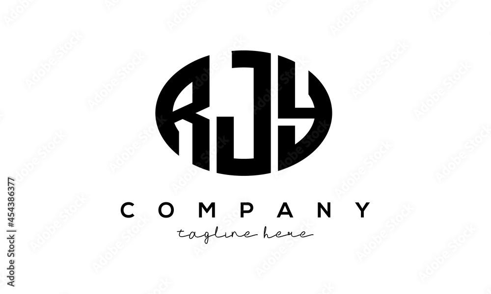 RJY three Letters creative circle logo design
