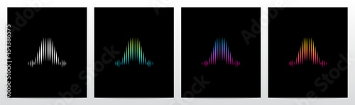 Vertical Lines Graphic Equalizer Letter Logo Design A