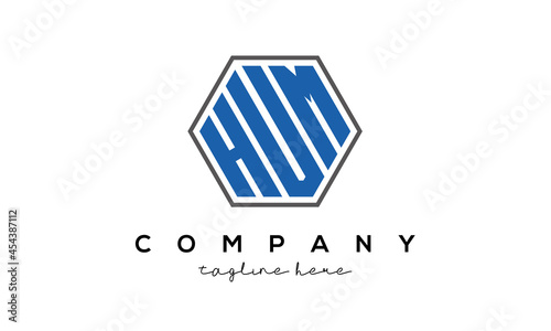 letters HUM creative polygon logo victor template