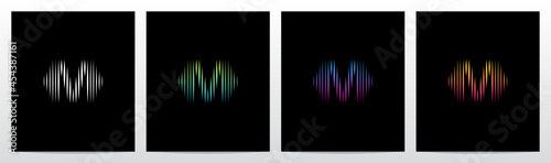Vertical Lines Graphic Equalizer Letter Logo Design M