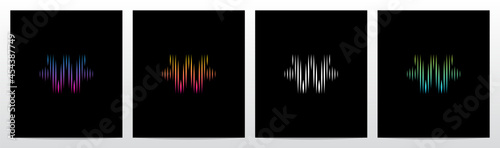 Vertical Lines Graphic Equalizer Letter Logo Design W