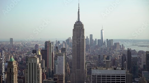  View from rooftop Manhattan, midtown and downtown. Empire state building. photo