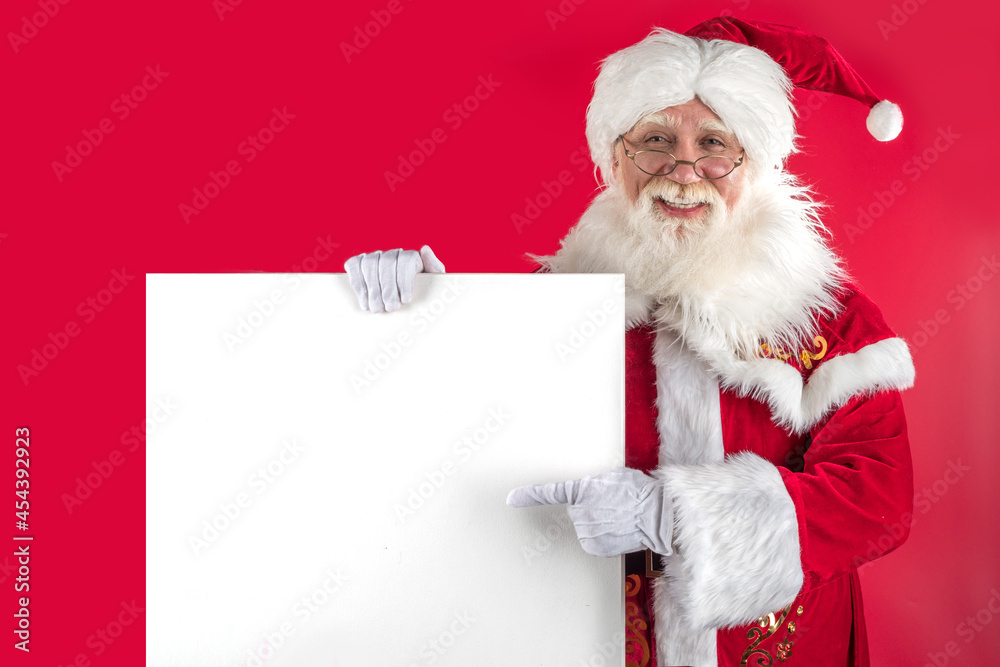 Naklejka premium Emotional senior male model old man with a natural white beard Father Christmas