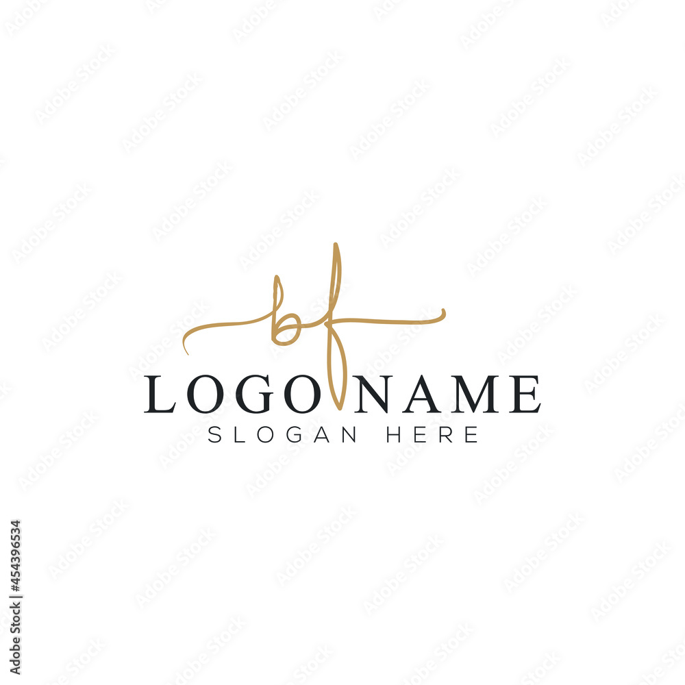 B F or bf initial handwriting logo template. signature logo concept. Hand-drawn Calligraphy lettering illustration. B F or bf initial handwriting logo template. signature logo concept. Hand-drawn Calligraphy lettering illustration.