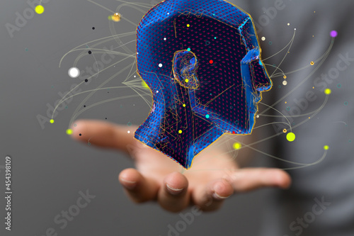 Human head and brain with A...