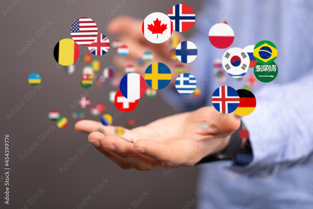 World map with all states and their flags,3d render. World map with all states and their flags,3d render.