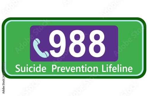 988 A graphic with a USA suicide prevention phone number as a motif.