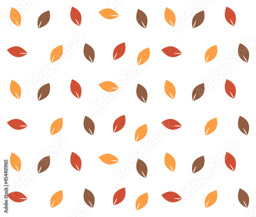 Autumn seamless pattern with colorful leaves on white background, autumn card, design for decoration, wrapping paper, print, fabric or textile, modern design, autumn season banner, vector illustration