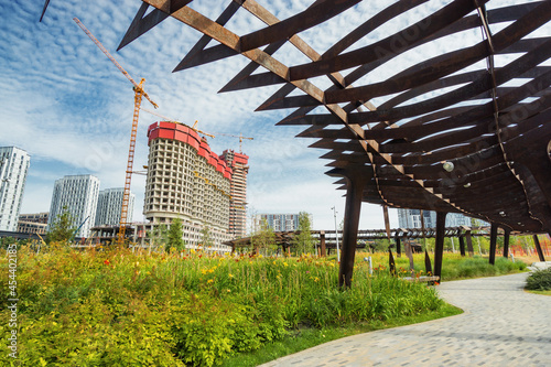 Canvas Print Morning view of architecture park Tufeleva roscha, Moscow, Russia