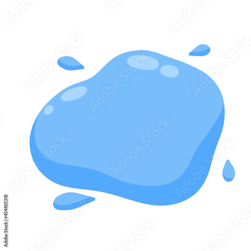 Blue blob. Drop of water. Abstract blue shape. Flat illustration