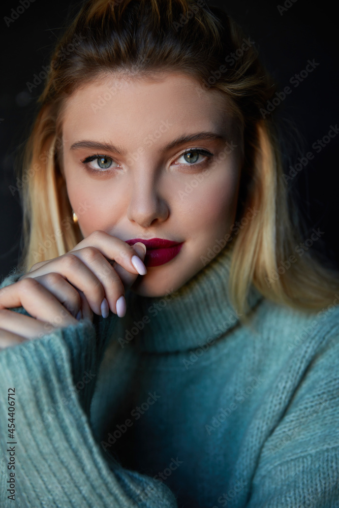 Looking forward. Young beautiful blonde woman portrait Looking forward. Young beautiful blonde woman portrait