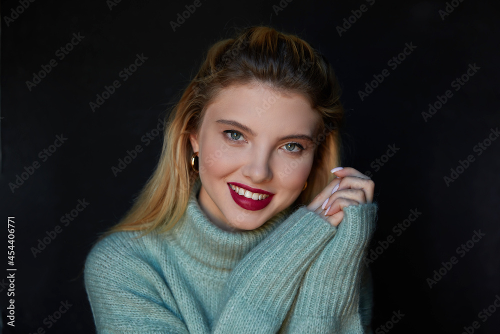 Winter wearing. Young beautiful blonde woman portrait Winter wearing. Young beautiful blonde woman portrait