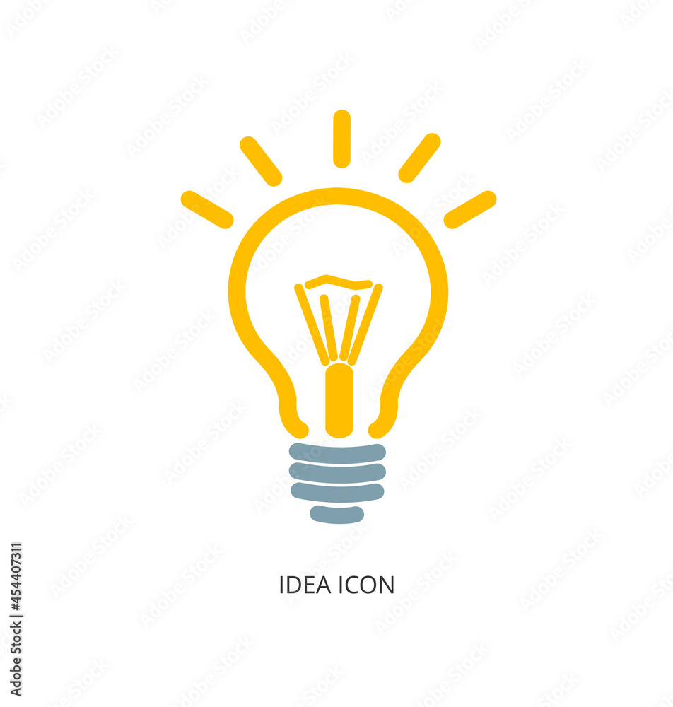 Electric Illumination Light Bulb Idea Icon. Vector Electric Illumination Light Bulb Idea Icon. Vector