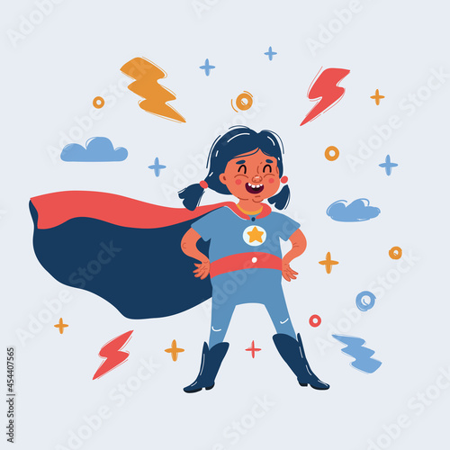 Vector illustration of Illustration of Super Hero Girl