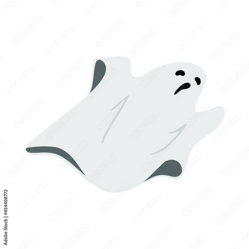 flying ghost on the white background