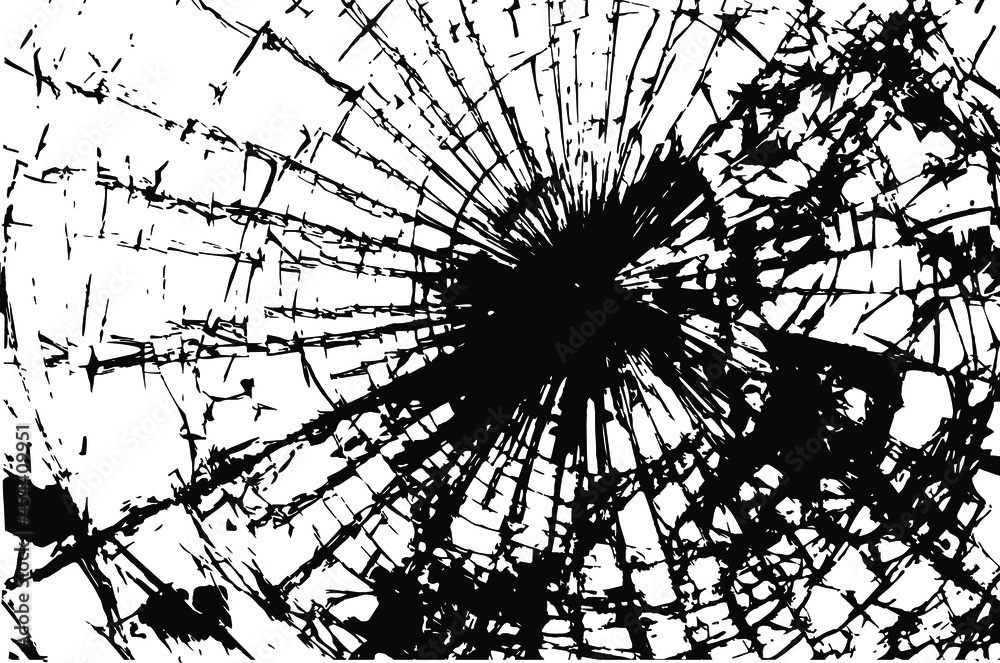 Fototapeta premium Grunge vector texture. Abstract cracked glass background. Aged and weathered broken surface. Dirty and damaged. Detailed rough backdrop. Vector graphic illustration.