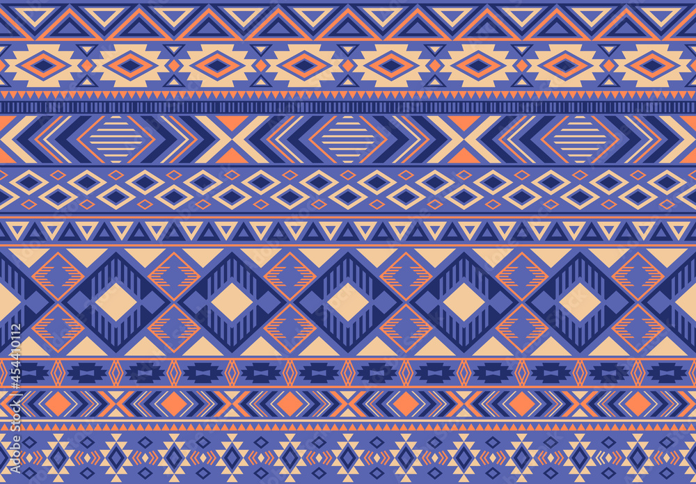 Boho pattern tribal ethnic motifs geometric seamless vector background. Chic indonesian tribal motifs clothing fabric textile print traditional design with triangle and rhombus shapes.