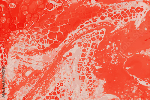 Red bubble blood background. Abstract vector juice or soda texture. Liquid Marble Watercolor Pattern. Medical blood background. Fizzy carbonated drink cola Illustration