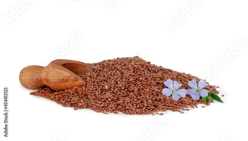 Flax seeds isolated on a white background